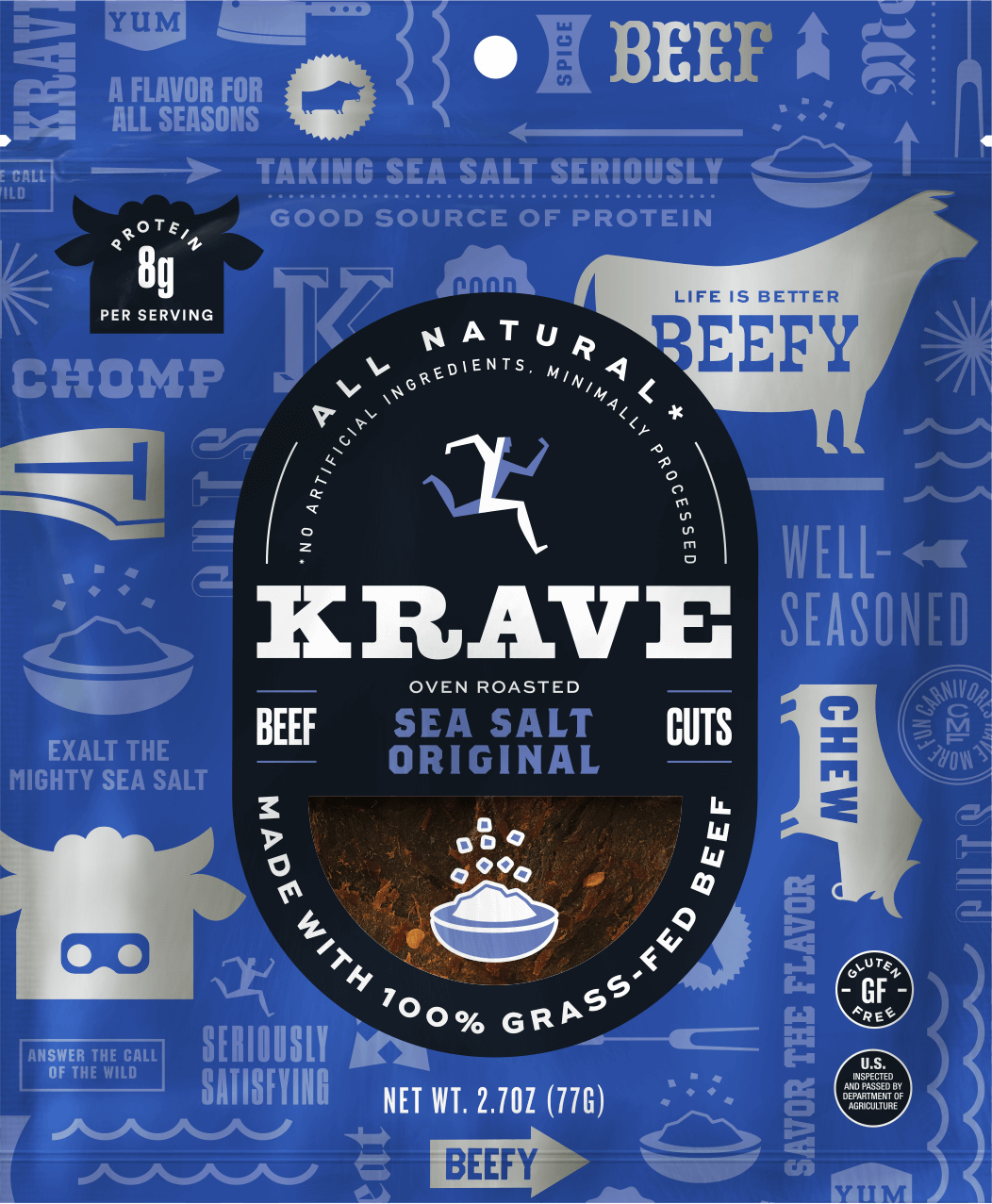 KRAVE Sea Salt Original Beef Jerky bag